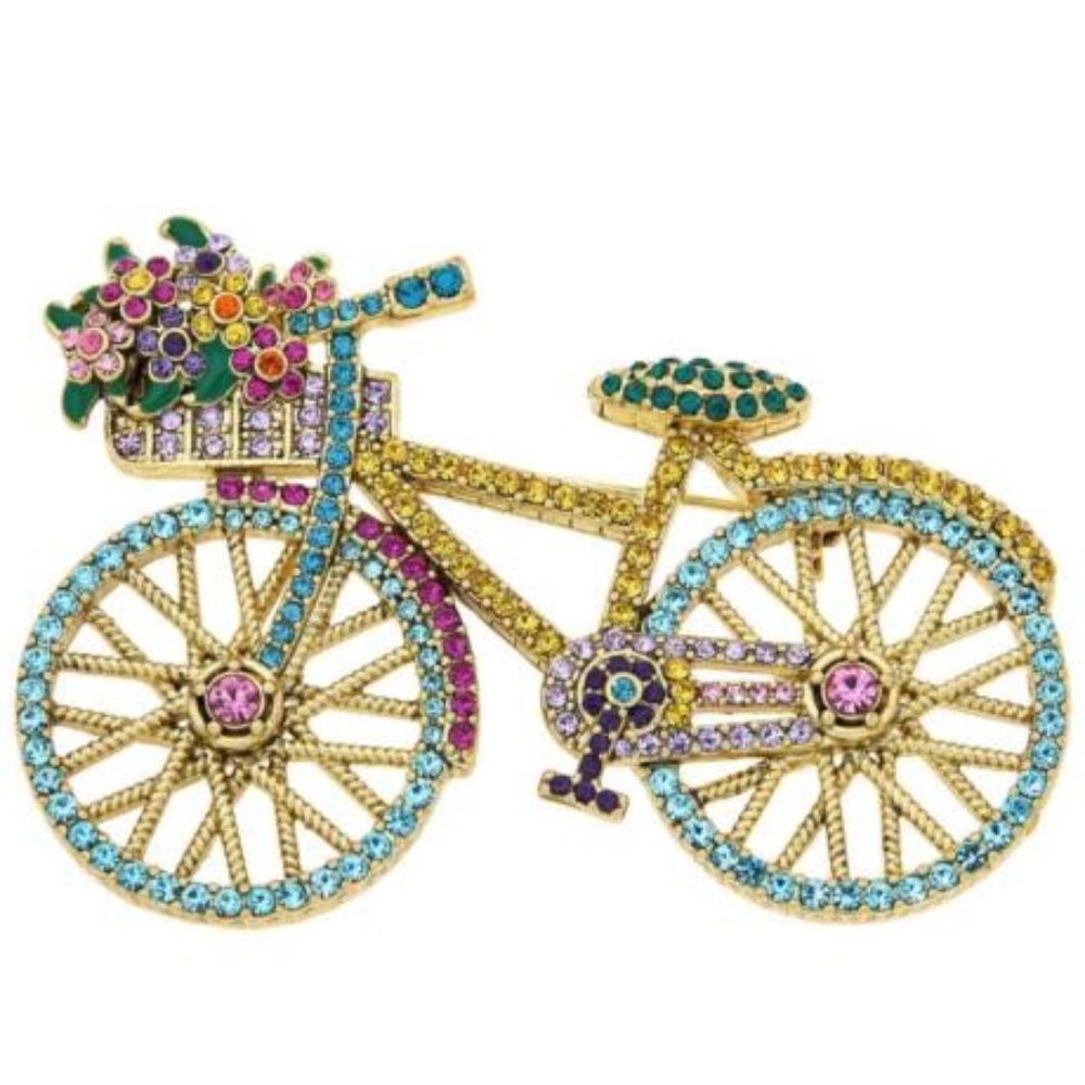 Heidi Daus "Summertime Ride" Crystal Bicycle Pin Fun, Fun, Fun